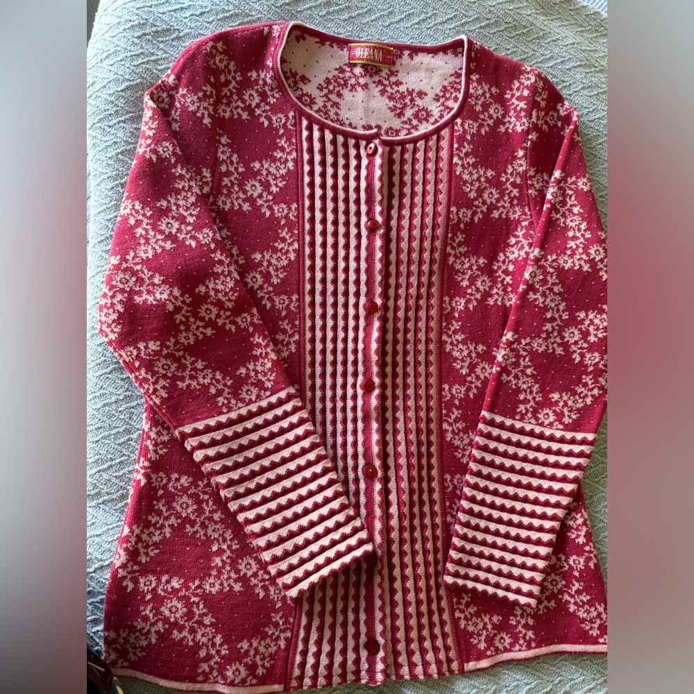 Oleana Floral Sweater Set Cardigan XS, Shell S